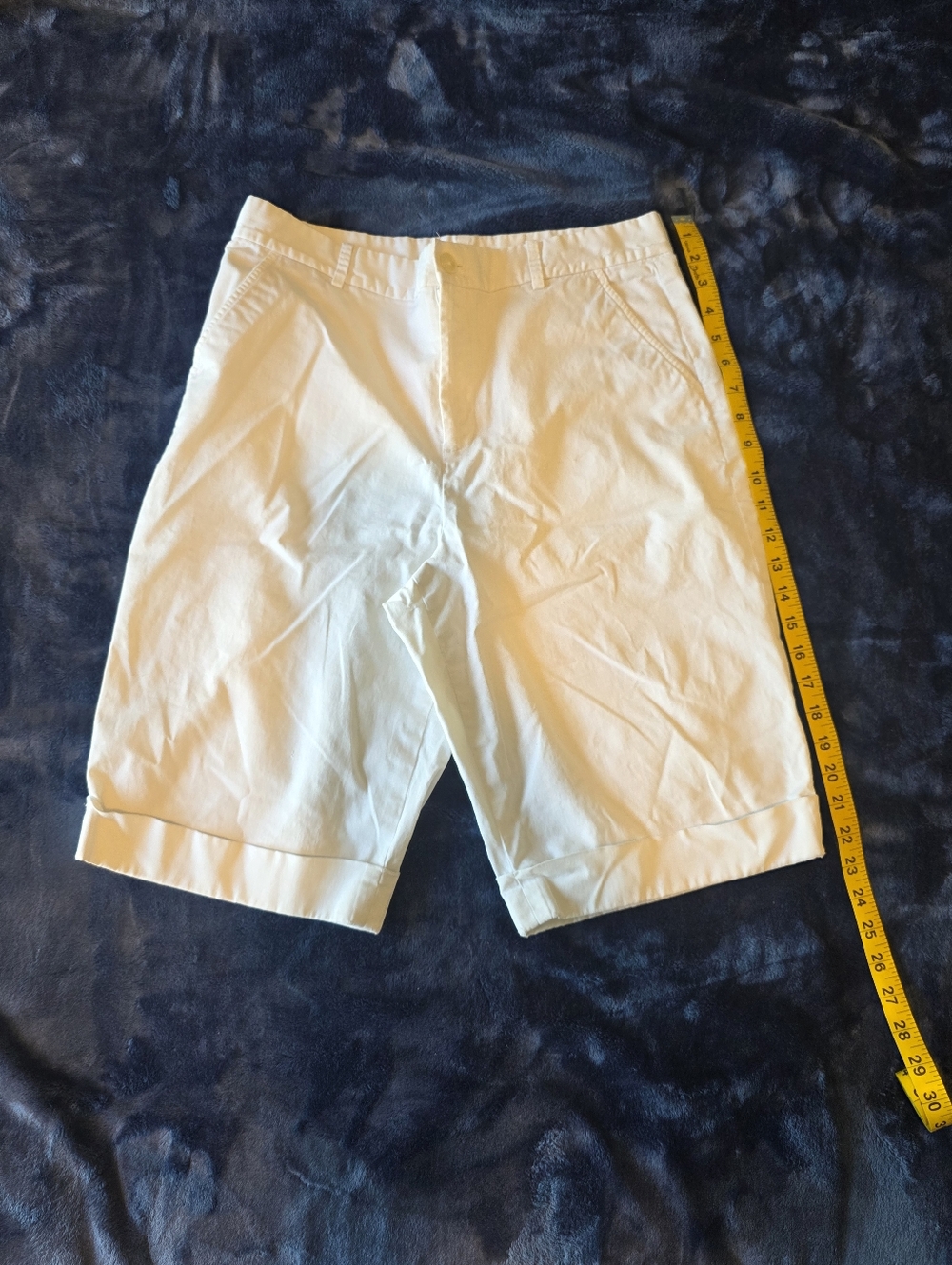 Ralph Lauren White Flat-Front Cotton Shorts